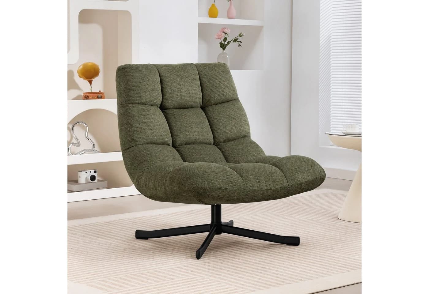 HOMCOM Relaxsessel Grün Chenille 360° drehbar - Bild 2