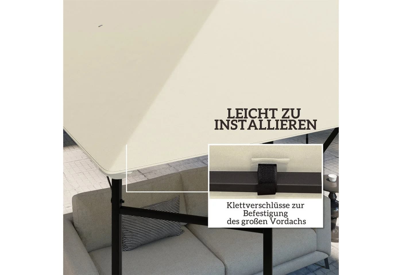 Outsunny Pavillon-Ersatzdach Cremeweiß UPF30+ für 3x3 m - Bild 5
