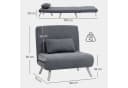 HOMCOM Schlafsofa Dunkelgrau mit verstellbarer Rückenlehne und Samtoptik Bild 3
