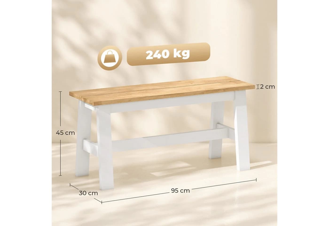 HOMCOM Sitzbank für Esszimmertisch Küchenbank Modern Holzbank - Bild 3
