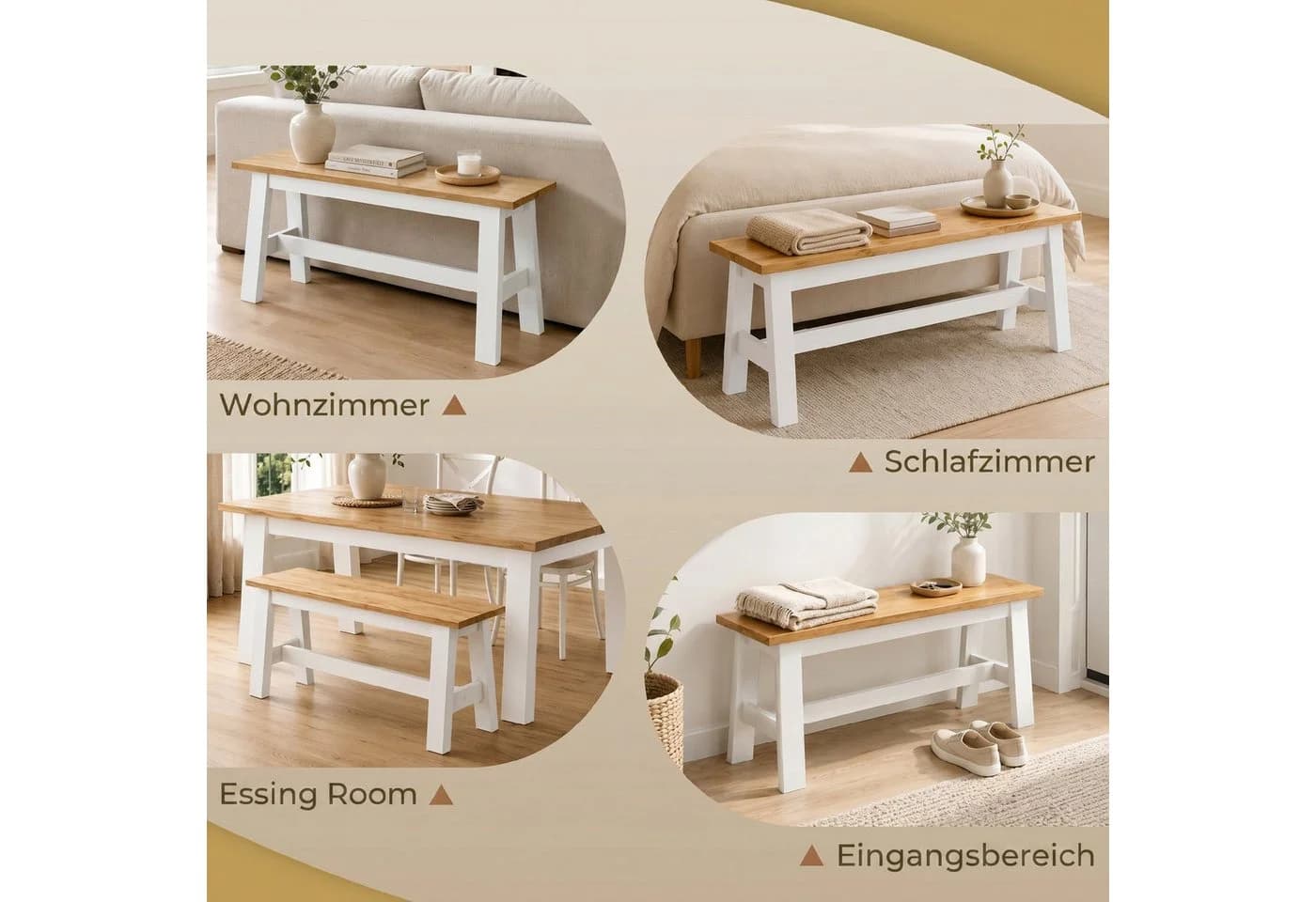 HOMCOM Sitzbank für Esszimmertisch Küchenbank Modern Holzbank - Bild 5