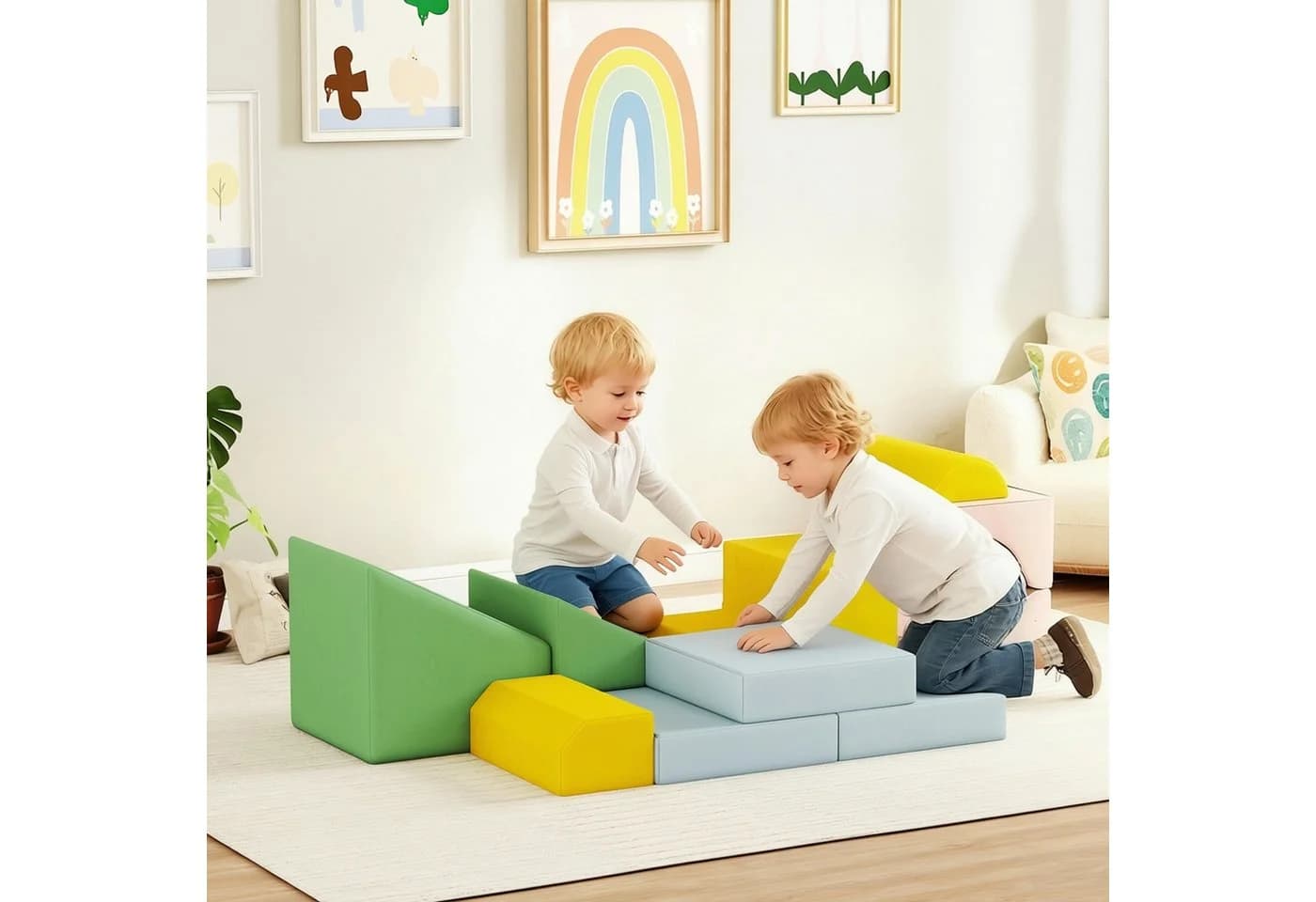 AIYAPLAY Kletter- und Spielset 12 St. Schaumstoffbausteine Mehrfarbig