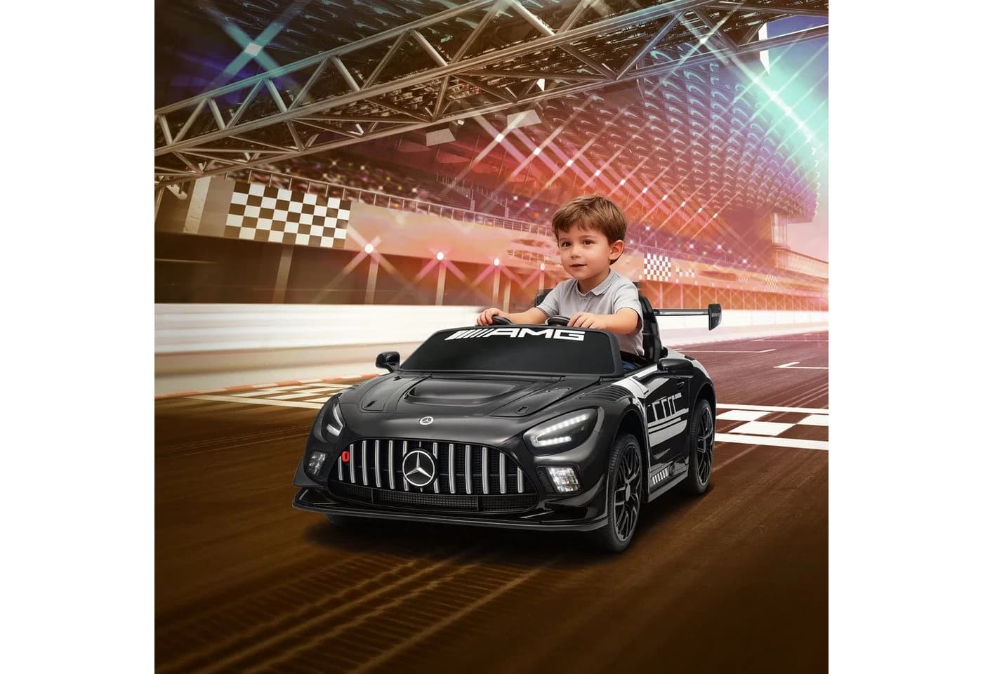 AIYAPPLAY Elektro-Kinderauto Schwarz Mercedes-AMG Design - Bild 2