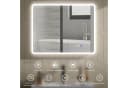 HOMCOM Badspiegel mit Beleuchtung, Bluetooth, Touchschalter, Memory-Funktion, Beschlagfrei, Silber Bild 4