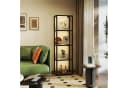 HOMCOM Stehlampe mit Regal Schwarz MDF Glas Bild 1