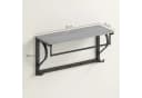 HOMCOM Garderobenleiste mit Ablage, 5 Haken und Stange Wandgarderobe Grau Bild 3