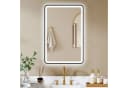 HOMCOM LED Badezimmerspiegel 3 Farben Memory-Funktion Beschlagfrei Wandspiegel Schwarz Bild 2