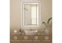 HOMCOM LED Badezimmerspiegel 3 Farben Memory-Funktion Beschlagfrei Wandspiegel Schwarz Bild 4