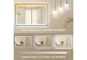 HOMCOM LED Badezimmerspiegel 3 Farben Memory-Funktion Beschlagfrei Wandspiegel Schwarz Bild 5