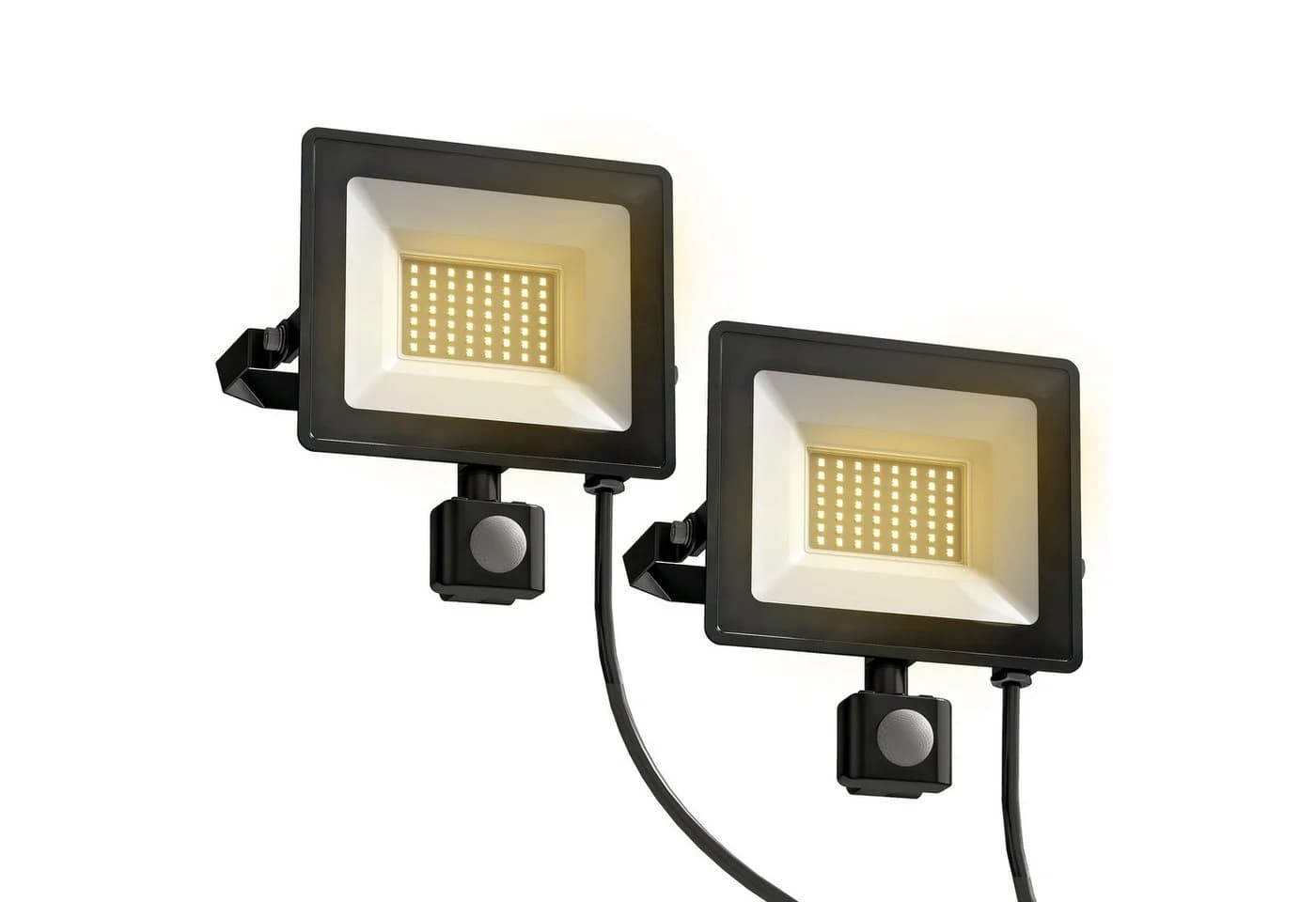 HOMCOM Außen-Stehlampe 50W 5500LM 6000K IP65 Schwarz 2er Set