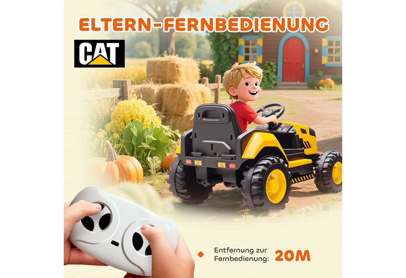 AIYAPLAY Elektro-Kindertraktor 2,4G Fernbedienung Gelb - Bild 5