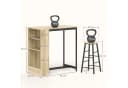 HOMCOM Bartisch-Set 3-tlg. mit 2 Hockern Eiche/Schwarz Bild 3