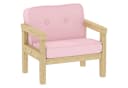 AIYAPLAY Kindersessel mit Holzrahmen, Cordoptik, Rosa Bild 1
