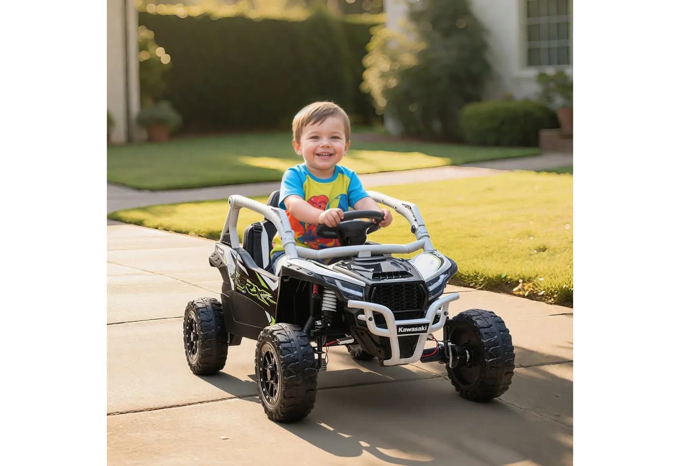 AIYAPLAY Elektro-Kinderauto UTV Grau Schwarz 2 Motoren - Bild 2
