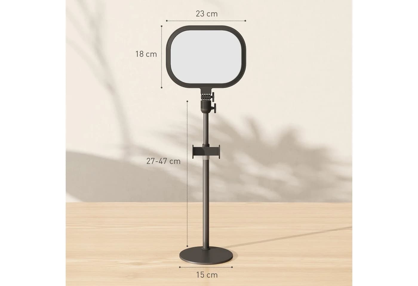 HOMCOM Tischleuchte dimmbare LED-Schreibtischlampe mit Telefonhalterung, 5 Farbmodi, Schwarz - Bild 3