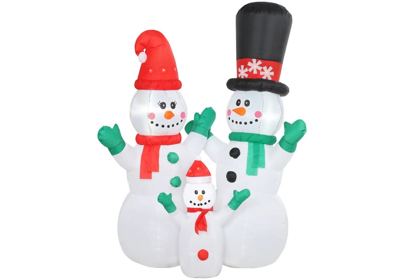 Outsunny Weihnachtsfigur mit LED-Beleuchtung, 1,8m, Rot, Grün, Schwarz
