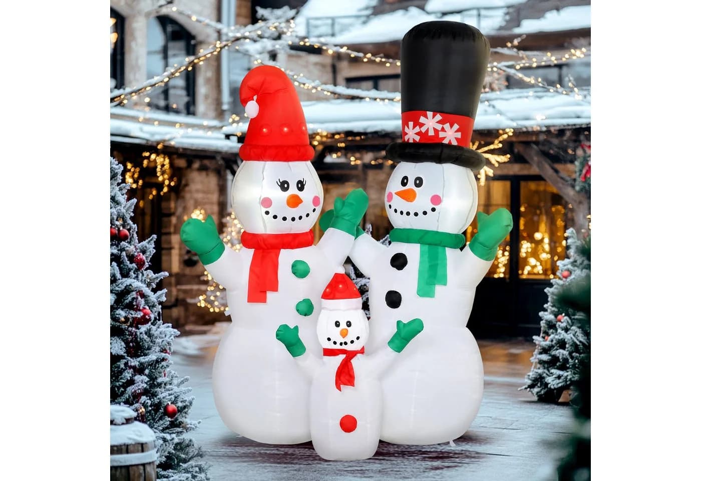 Outsunny Weihnachtsfigur mit LED-Beleuchtung, 1,8m, Rot, Grün, Schwarz - Bild 2