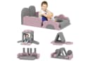 AIYAPLAY Schaumstoff Bausteine Set 12-tlg. Grau/Rosa Cordbezug Bild 1