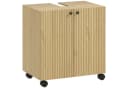 HOMCOM Waschbeckenunterschrank mit 2 Türen, einstellbarem Regal, Eiche Bild 1