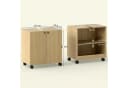HOMCOM Waschbeckenunterschrank mit 2 Türen, einstellbarem Regal, Eiche Bild 3