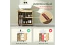 HOMCOM Waschbeckenunterschrank mit 2 Türen, einstellbarem Regal, Eiche Bild 4