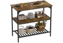 HOMCOM Küchenregal Industrielles Bäckerregal mit großer Arbeitsplatte, Stahlrahmen, 3-stufiges Standregal 1-tlg., für Esszimmer, Küche, Wohnzimmer, Rustikal-Braun Bild 1