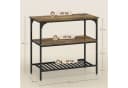 HOMCOM Küchenregal Industrielles Bäckerregal mit großer Arbeitsplatte, Stahlrahmen, 3-stufiges Standregal 1-tlg., für Esszimmer, Küche, Wohnzimmer, Rustikal-Braun Bild 3