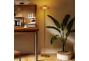 HOMCOM Stehlampe Stehleuchte mit 3000 K warmem Licht, Fußschalter, LED fest integriert, Messing Bild 2