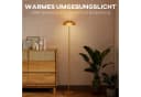 HOMCOM Stehlampe Stehleuchte mit 3000 K warmem Licht, Fußschalter, LED fest integriert, Messing Bild 4