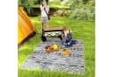 Outsunny Outdoorteppich Dunkelgrau/Weiß Geometrisch Wetterfest Bild 2