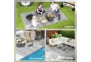 Outsunny Outdoorteppich Dunkelgrau/Weiß Geometrisch Wetterfest Bild 5