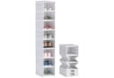 HOMCOM Schuhbox 8er-Pack Weiß Stapelbar mit Tür Bild 1