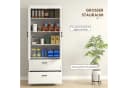 HOMCOM Hochschrank Cremeweiß mit 2 Schubladen und verstellbaren Regalen Bild 4