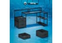 HOMCOM Gamingtisch mit LED & Steckdosen, Doppelmonitorständer, Schwarz Bild 3