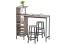 HOMCOM Bartisch-Set 3-tlg. Grau Industriestil Bild 1
