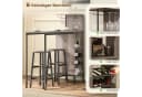 HOMCOM Bartisch-Set 3-tlg. Grau Industriestil Bild 4
