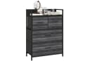 HOMCOM Kommode 4 Stoffschubladen Schwarz Metallrahmen Bild 1