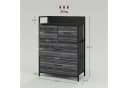 HOMCOM Kommode 4 Stoffschubladen Schwarz Metallrahmen Bild 3