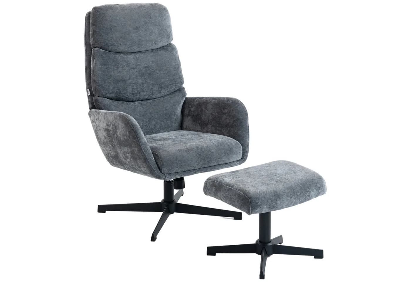 HOMCOM Relaxsessel mit hoher Rückenlehne, Leinenoptik, Grau