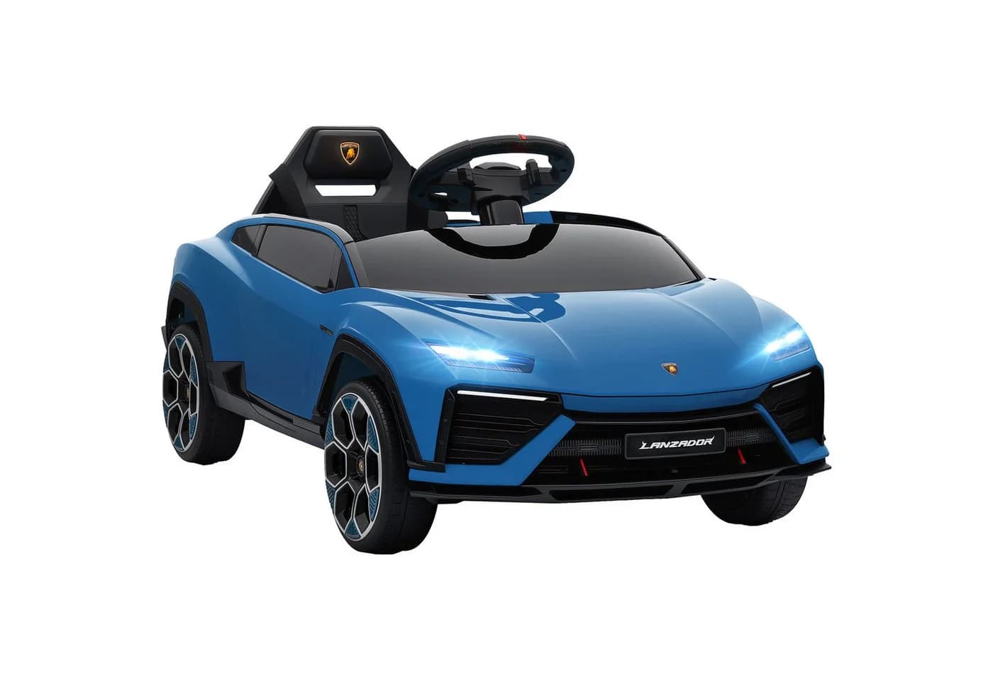 AIYAPLAY Elektro-Kinderauto 12V mit Fernsteuerung, 2 Motoren, Blau