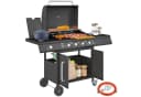 Outsunny Gasgrill 5 Brenner Schwarz mit Seitenkocher und Schrank Bild 1