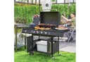 Outsunny Gasgrill 5 Brenner Schwarz mit Seitenkocher und Schrank Bild 2