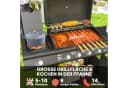 Outsunny Gasgrill 5 Brenner Schwarz mit Seitenkocher und Schrank Bild 4