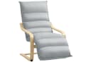 HOMCOM Relaxsessel Lounge-Sessel mit verstellbarer Fußstütze Hellgrau Bild 1