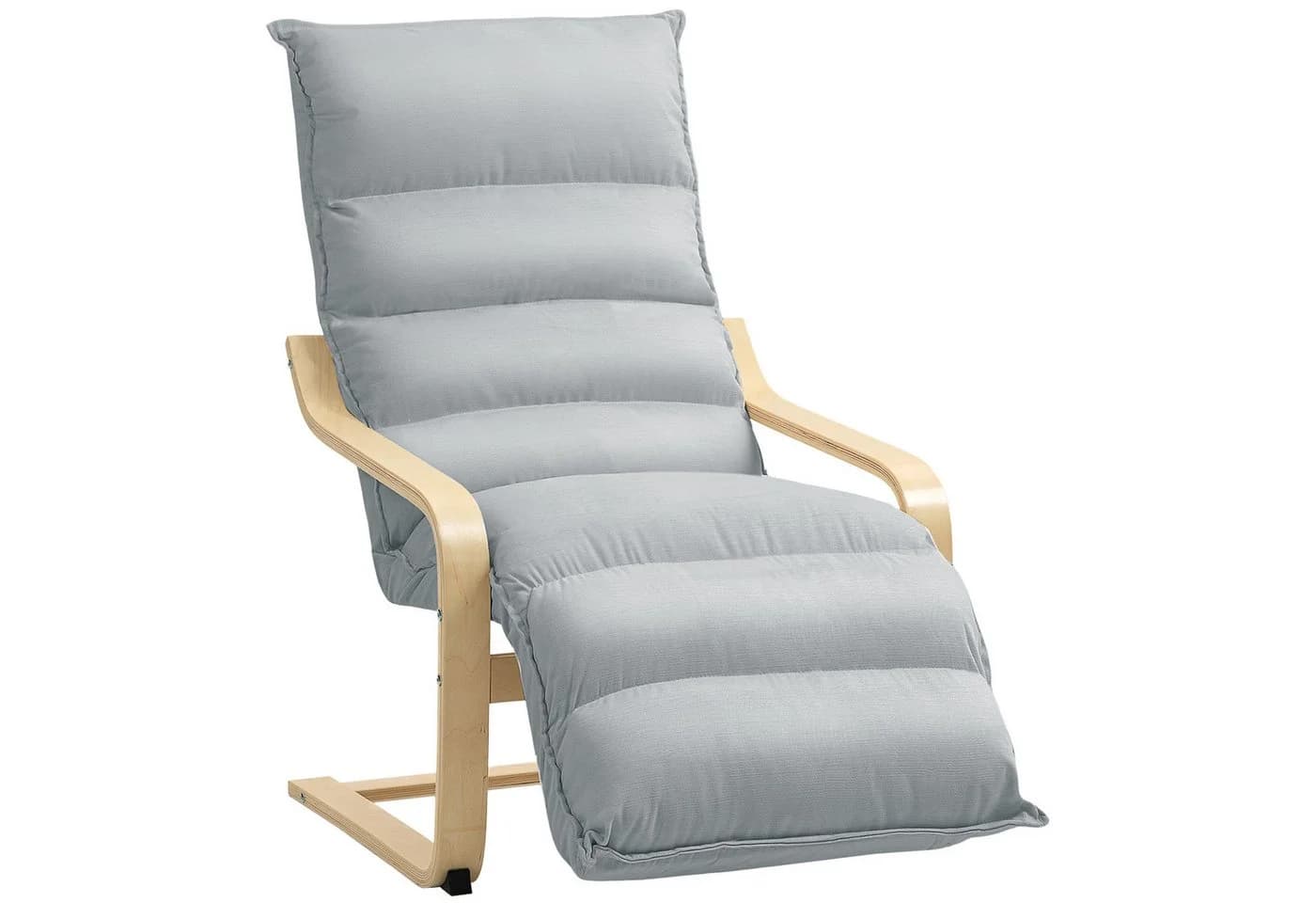 HOMCOM Relaxsessel Lounge-Sessel mit verstellbarer Fußstütze Hellgrau