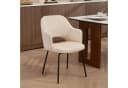 HOMCOM Esszimmerstuhl Beige Cord Polsterstuhl mit Stahlbeinen Bild 2