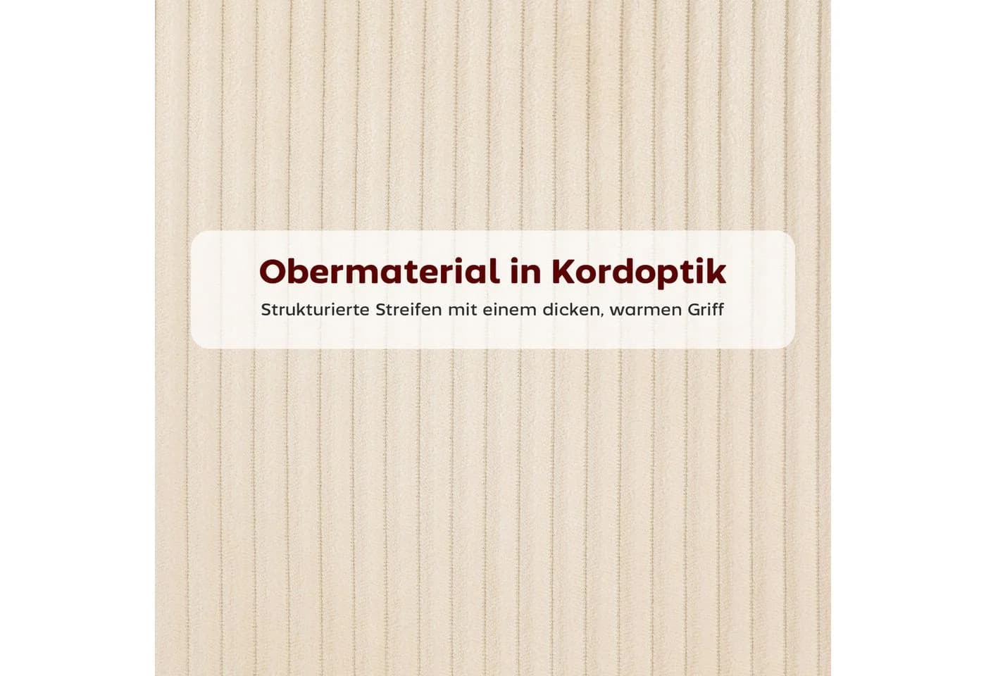 HOMCOM Esszimmerstuhl Beige Cord Polsterstuhl mit Stahlbeinen - Bild 5