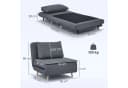 HOMCOM Schlafsessel mit Bett-Funktion, Liegesessel, verstellbare Rückenlehne, Grau Bild 3