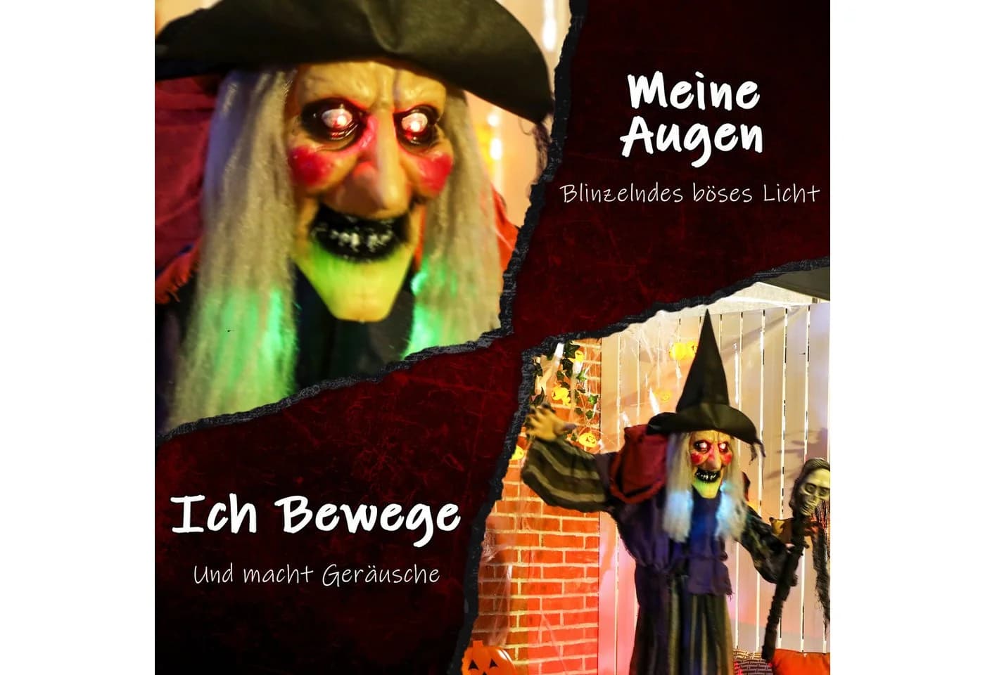 Outsunny Halloween Hexe 160 cm mit LED & Sound - Bild 4