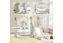 AIYAPLAY 4-in-1 Kinderrutsche mit Schaukel, Basketballkorb & Klettergerüst, Grau Bild 4